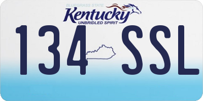 KY license plate 134SSL