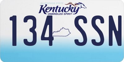 KY license plate 134SSN