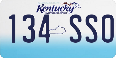 KY license plate 134SSO