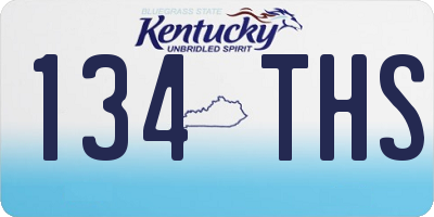 KY license plate 134THS