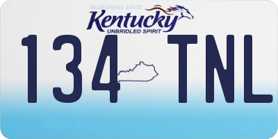 KY license plate 134TNL