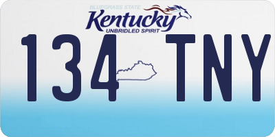 KY license plate 134TNY