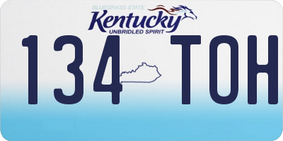 KY license plate 134TOH