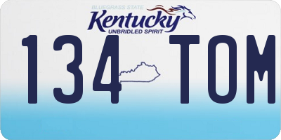 KY license plate 134TOM