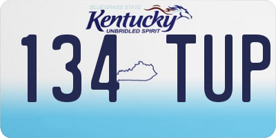 KY license plate 134TUP