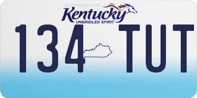 KY license plate 134TUT