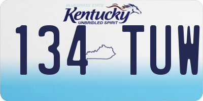 KY license plate 134TUW