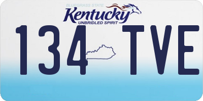KY license plate 134TVE