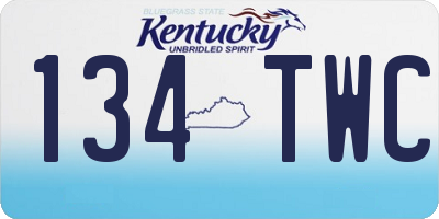 KY license plate 134TWC