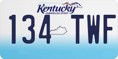 KY license plate 134TWF