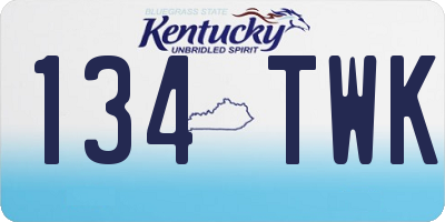 KY license plate 134TWK