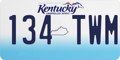 KY license plate 134TWM