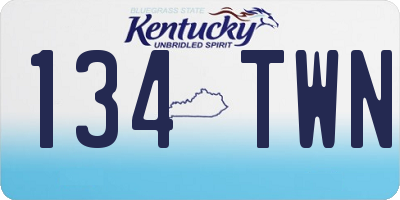 KY license plate 134TWN
