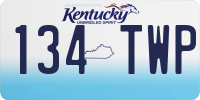 KY license plate 134TWP