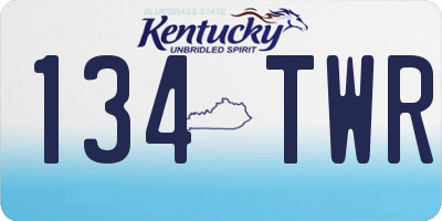 KY license plate 134TWR