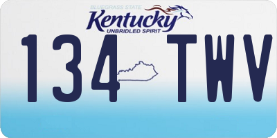 KY license plate 134TWV