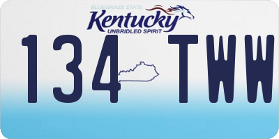KY license plate 134TWW