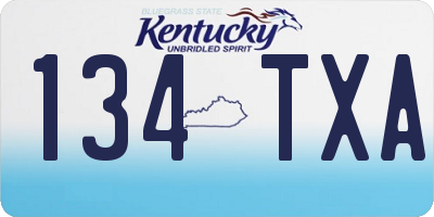 KY license plate 134TXA