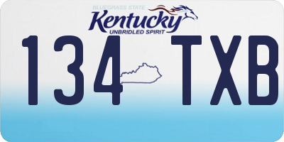 KY license plate 134TXB