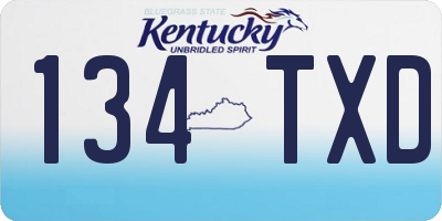 KY license plate 134TXD