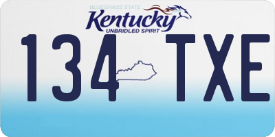 KY license plate 134TXE