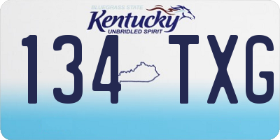 KY license plate 134TXG