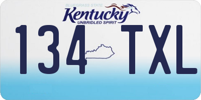 KY license plate 134TXL