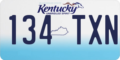 KY license plate 134TXN