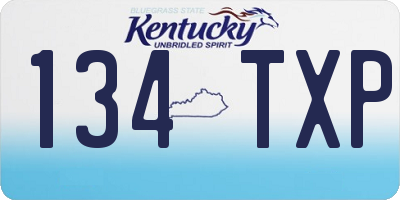 KY license plate 134TXP