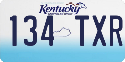 KY license plate 134TXR