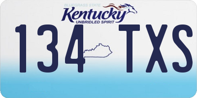KY license plate 134TXS