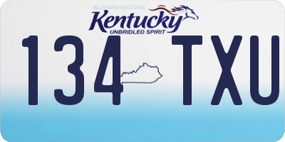 KY license plate 134TXU