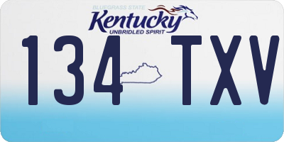 KY license plate 134TXV