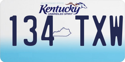 KY license plate 134TXW
