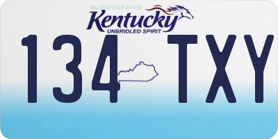 KY license plate 134TXY