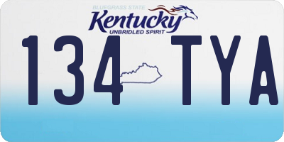 KY license plate 134TYA