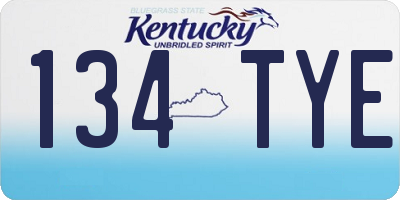 KY license plate 134TYE