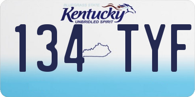 KY license plate 134TYF