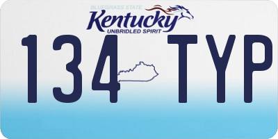 KY license plate 134TYP