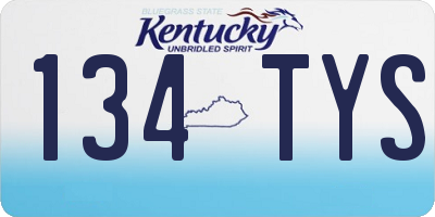 KY license plate 134TYS