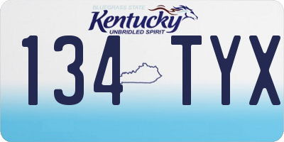 KY license plate 134TYX