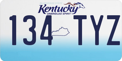 KY license plate 134TYZ