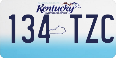 KY license plate 134TZC