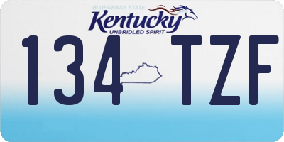 KY license plate 134TZF