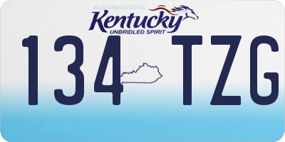 KY license plate 134TZG