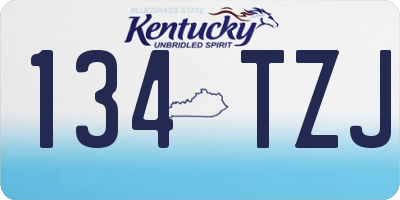 KY license plate 134TZJ