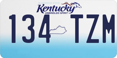 KY license plate 134TZM