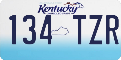 KY license plate 134TZR