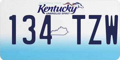 KY license plate 134TZW