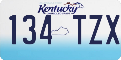 KY license plate 134TZX